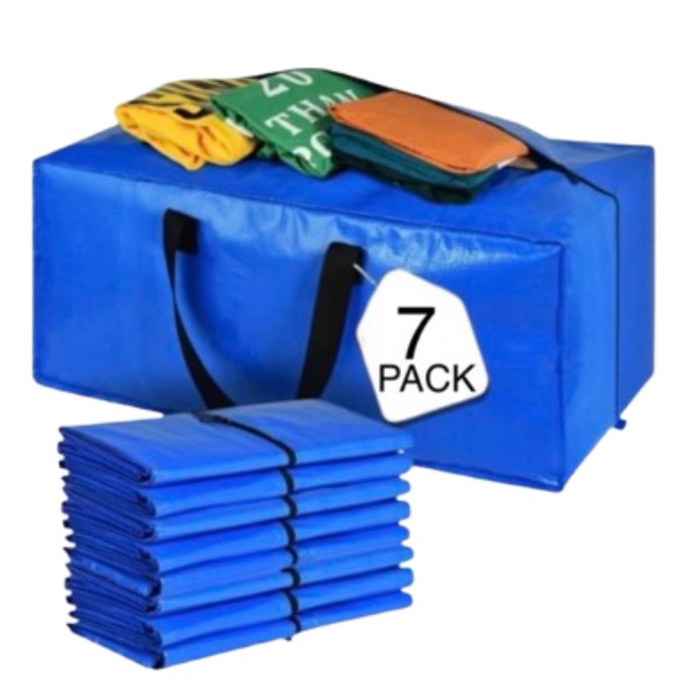 7-PACK Moving Bags Storage TotesbExtra Large Storage Bags Blue
